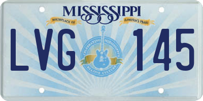 MS license plate LVG145