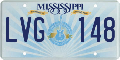 MS license plate LVG148