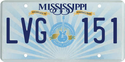 MS license plate LVG151