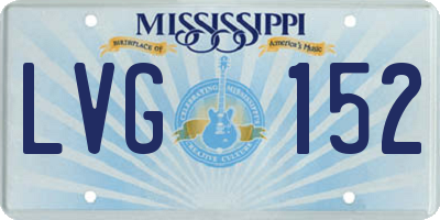 MS license plate LVG152