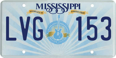 MS license plate LVG153