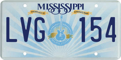 MS license plate LVG154