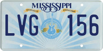 MS license plate LVG156