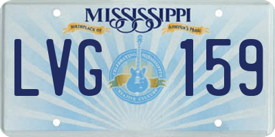 MS license plate LVG159