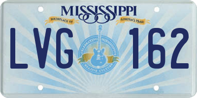 MS license plate LVG162