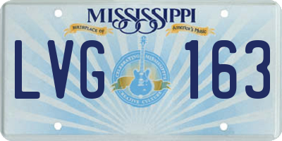 MS license plate LVG163