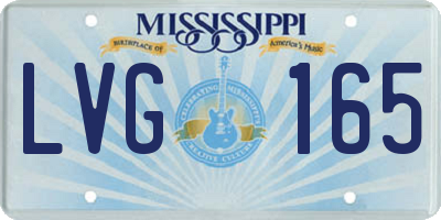 MS license plate LVG165