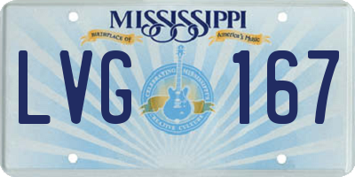 MS license plate LVG167