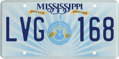 MS license plate LVG168