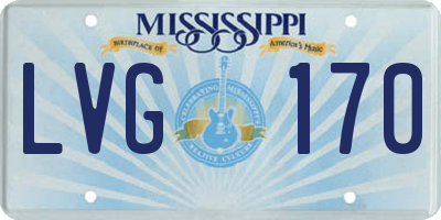 MS license plate LVG170