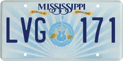 MS license plate LVG171