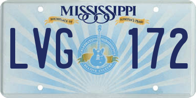 MS license plate LVG172