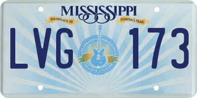 MS license plate LVG173