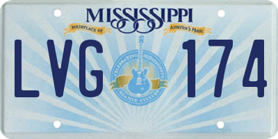 MS license plate LVG174