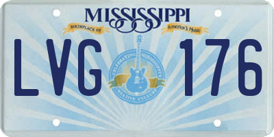 MS license plate LVG176