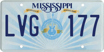 MS license plate LVG177