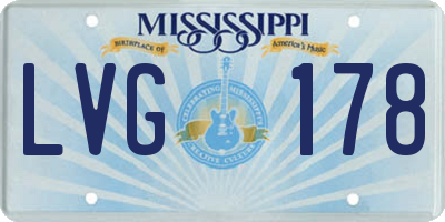 MS license plate LVG178