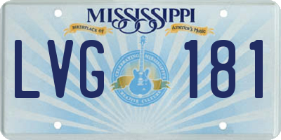 MS license plate LVG181