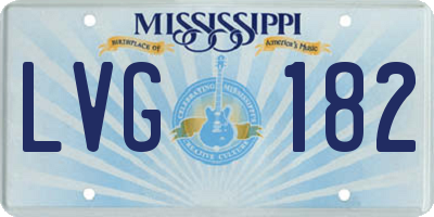 MS license plate LVG182