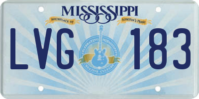 MS license plate LVG183