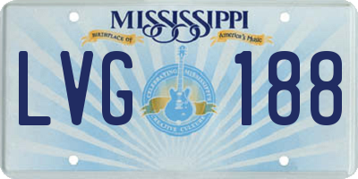 MS license plate LVG188