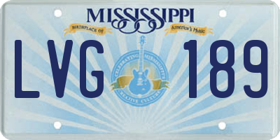 MS license plate LVG189
