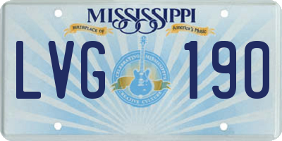 MS license plate LVG190
