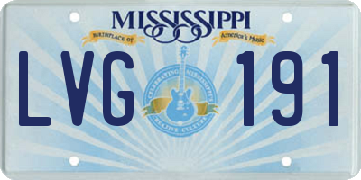MS license plate LVG191