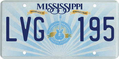 MS license plate LVG195