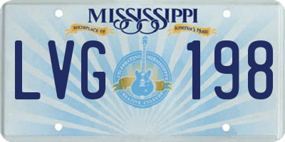 MS license plate LVG198