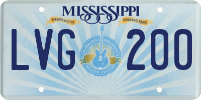 MS license plate LVG200