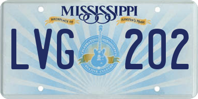 MS license plate LVG202