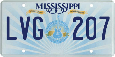 MS license plate LVG207