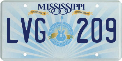 MS license plate LVG209