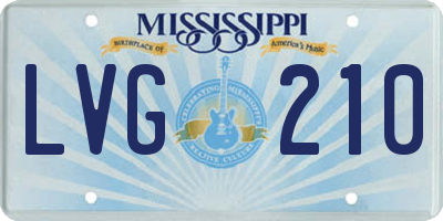 MS license plate LVG210