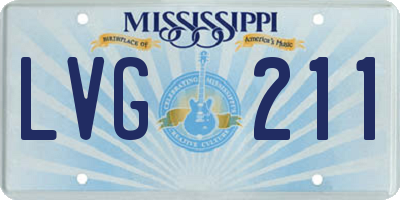 MS license plate LVG211