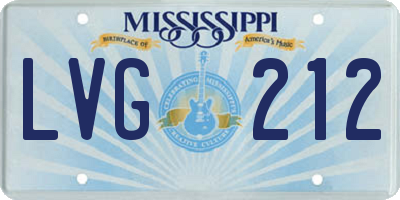 MS license plate LVG212