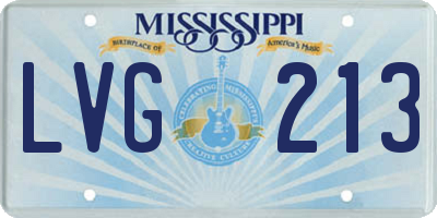 MS license plate LVG213
