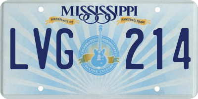MS license plate LVG214