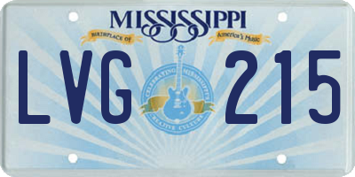 MS license plate LVG215
