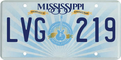 MS license plate LVG219