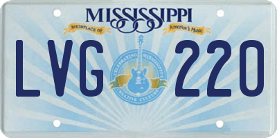 MS license plate LVG220