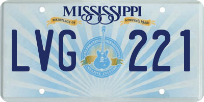 MS license plate LVG221
