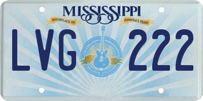 MS license plate LVG222