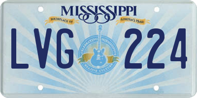 MS license plate LVG224