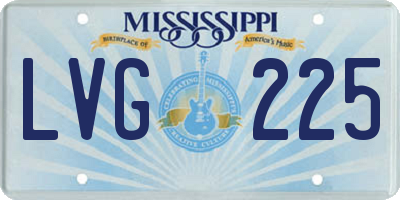 MS license plate LVG225