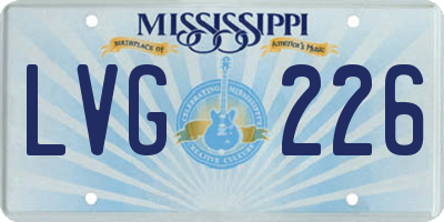 MS license plate LVG226