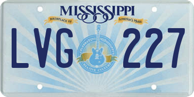 MS license plate LVG227
