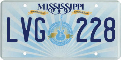 MS license plate LVG228