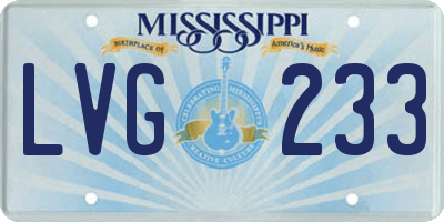 MS license plate LVG233